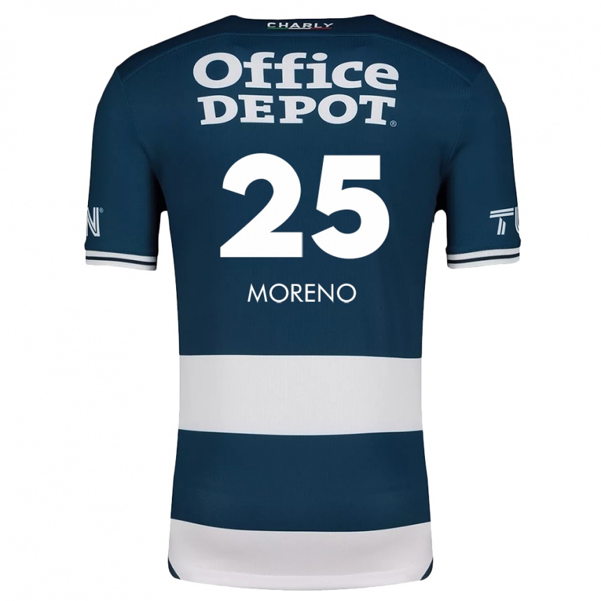 Enfant Football Maillot Carlos Moreno #25 Bleu Blanc Tenues Domicile 2024/25