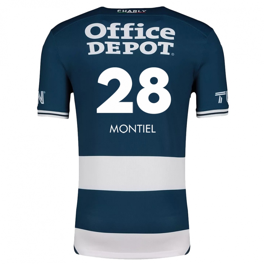 Enfant Football Maillot Elías Montiel #28 Bleu Blanc Tenues Domicile 2024/25