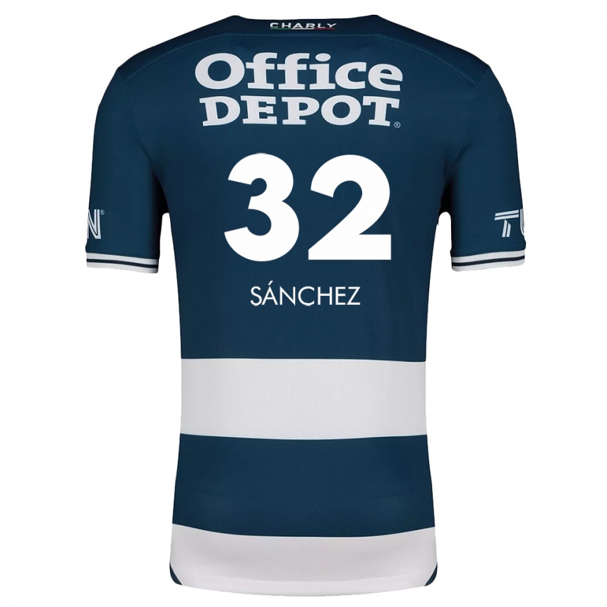 Enfant Football Maillot Carlos Sánchez #32 Bleu Blanc Tenues Domicile 2024/25