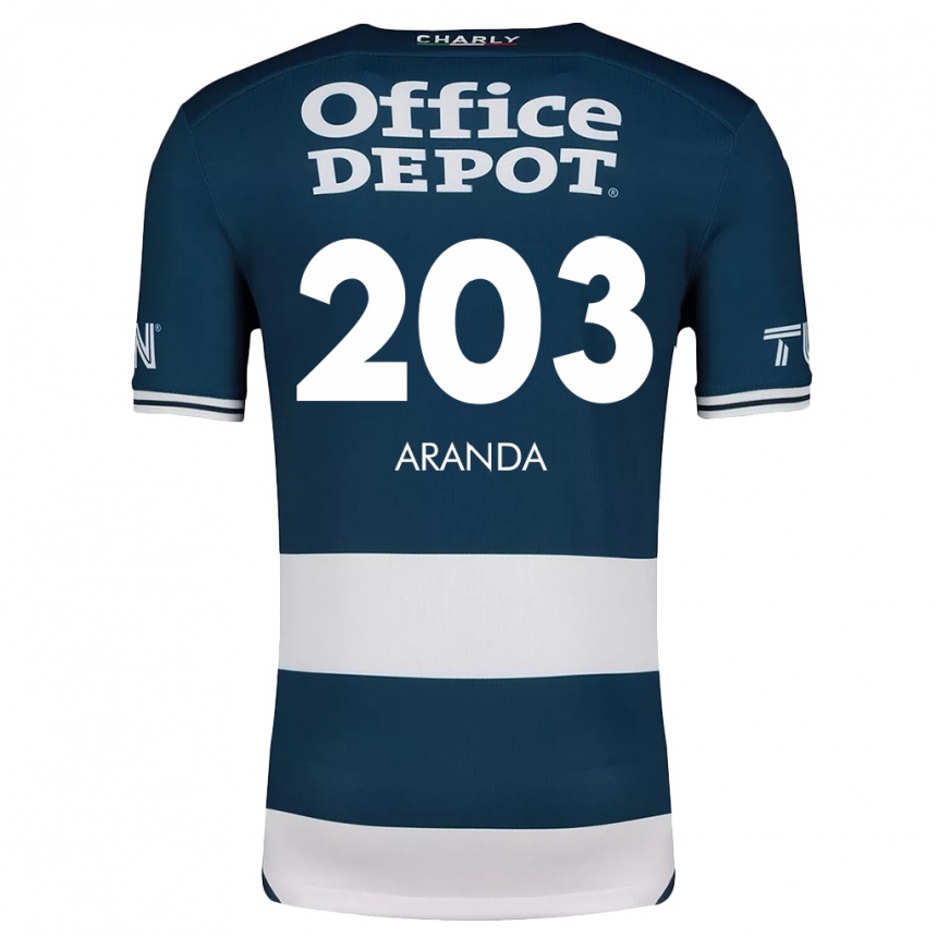 Enfant Football Maillot Juan Aranda #203 Bleu Blanc Tenues Domicile 2024/25