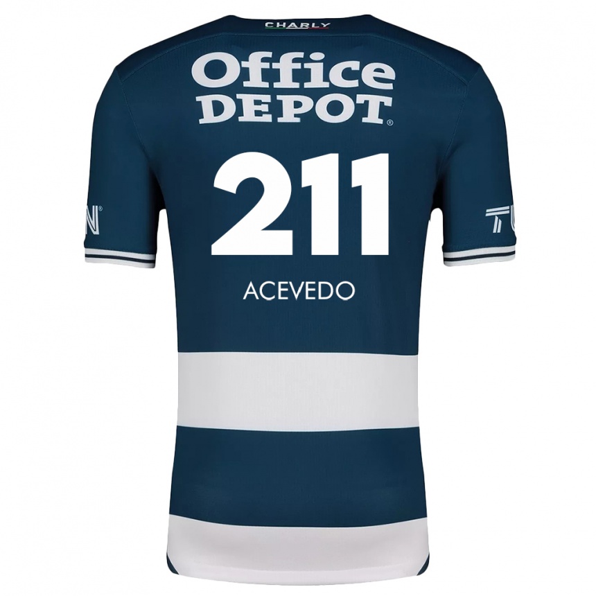 Enfant Football Maillot Gerardo Acevedo #211 Bleu Blanc Tenues Domicile 2024/25