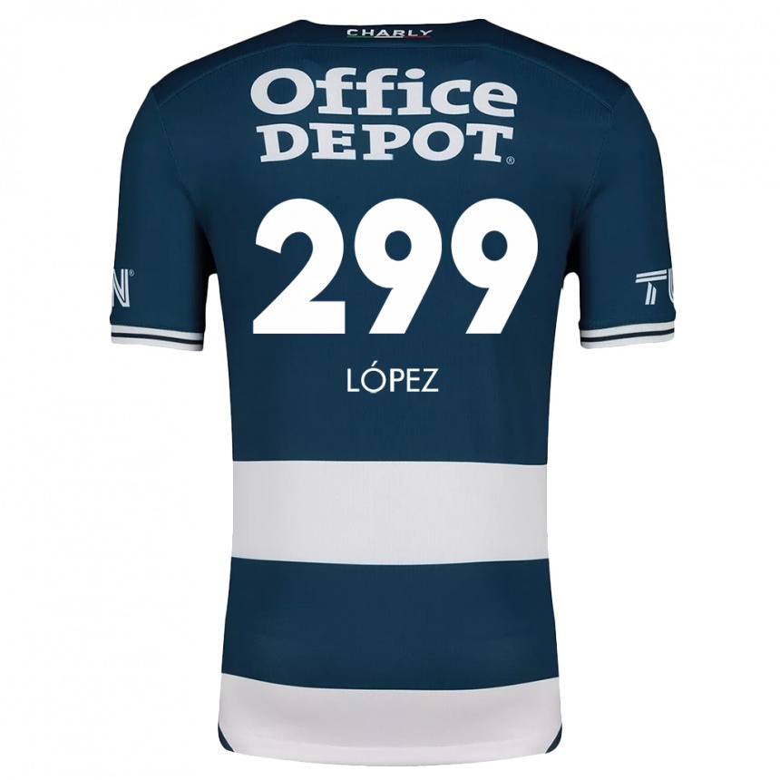 Enfant Football Maillot Santiago López #299 Bleu Blanc Tenues Domicile 2024/25