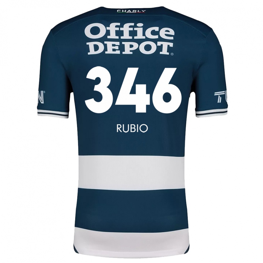 Enfant Football Maillot Mateo Rubio #346 Bleu Blanc Tenues Domicile 2024/25