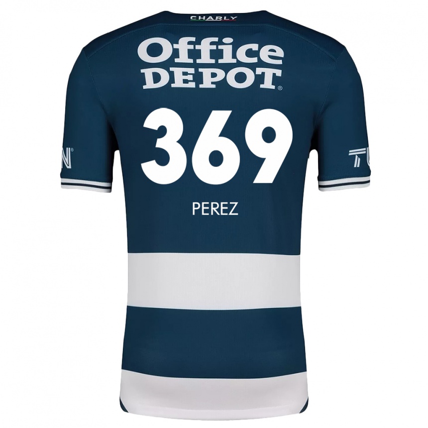 Enfant Football Maillot Santiago Pérez #369 Bleu Blanc Tenues Domicile 2024/25