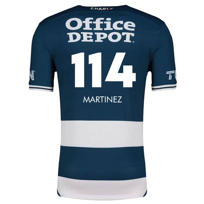 Enfant Football Maillot Jesús Martínez #114 Bleu Blanc Tenues Domicile 2024/25