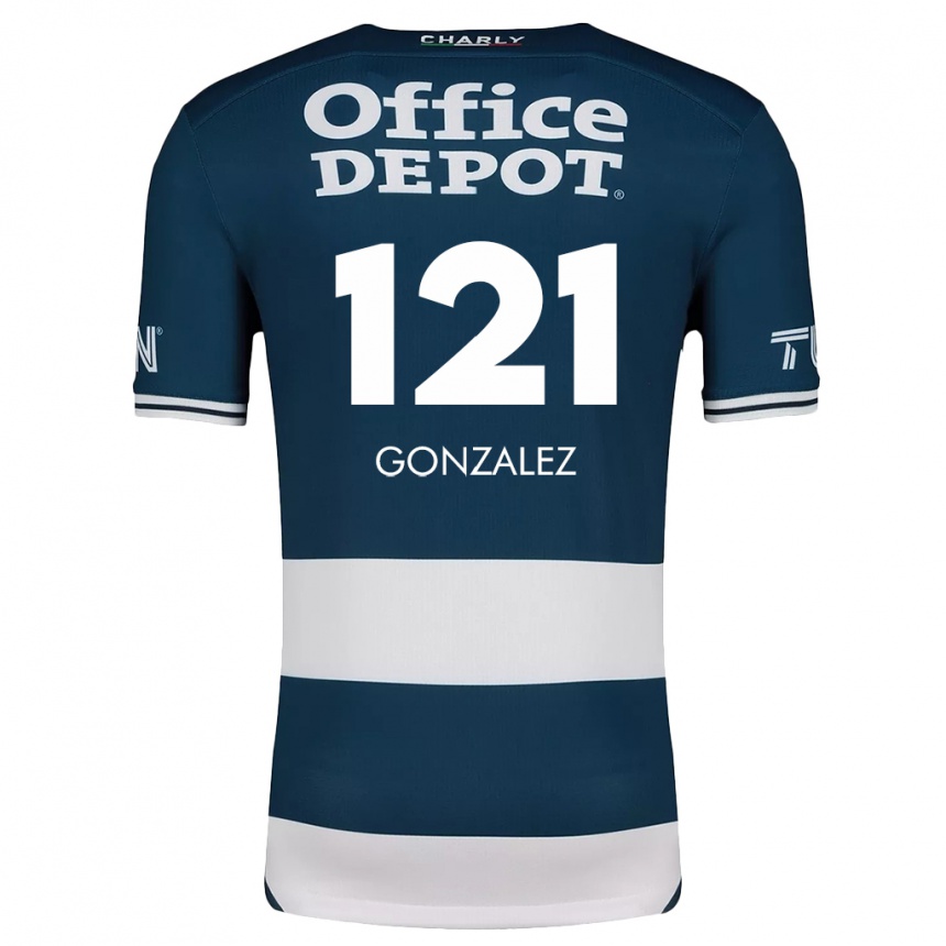 Enfant Football Maillot Cristian González #121 Bleu Blanc Tenues Domicile 2024/25