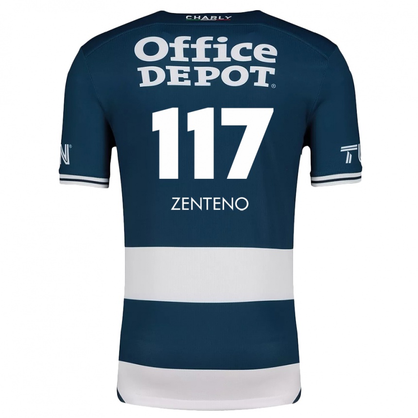 Enfant Football Maillot Gustavo Zenteno #117 Bleu Blanc Tenues Domicile 2024/25