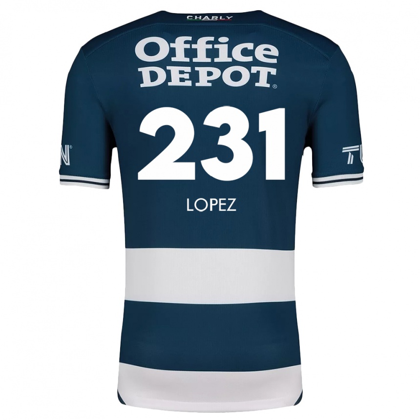 Enfant Football Maillot Víctor López #231 Bleu Blanc Tenues Domicile 2024/25