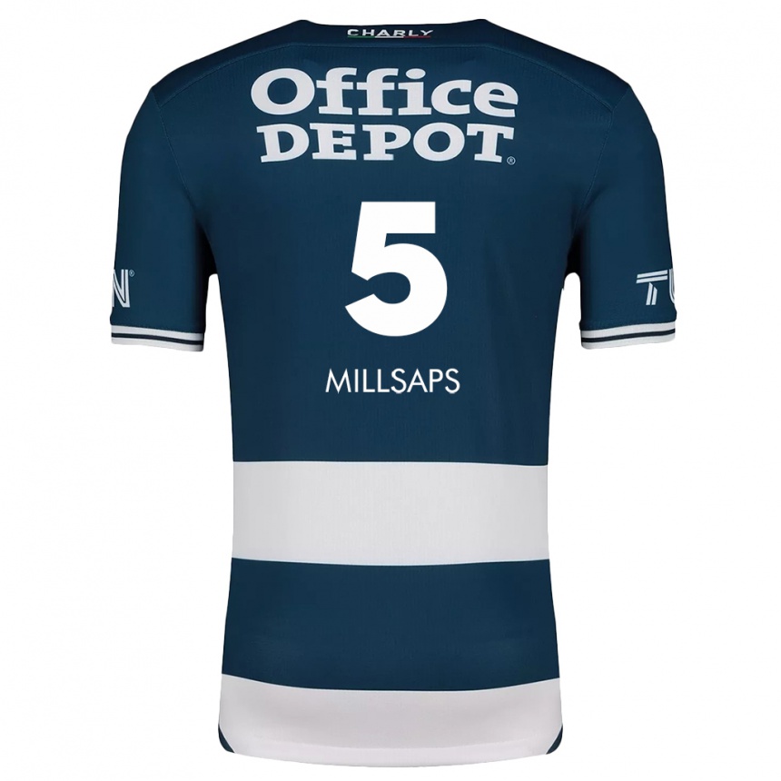 Enfant Football Maillot Vanessa Millsaps #5 Bleu Blanc Tenues Domicile 2024/25