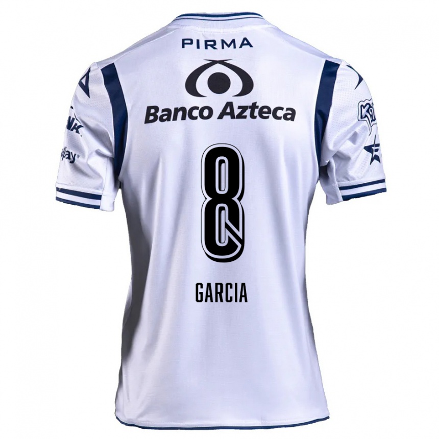 Enfant Football Maillot Luis García #8 Blanc Bleu Marine Tenues Domicile 2024/25