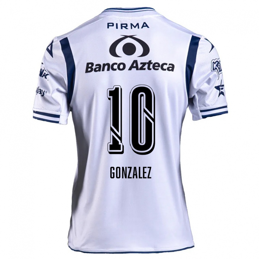 Enfant Football Maillot Jair González #10 Blanc Bleu Marine Tenues Domicile 2024/25