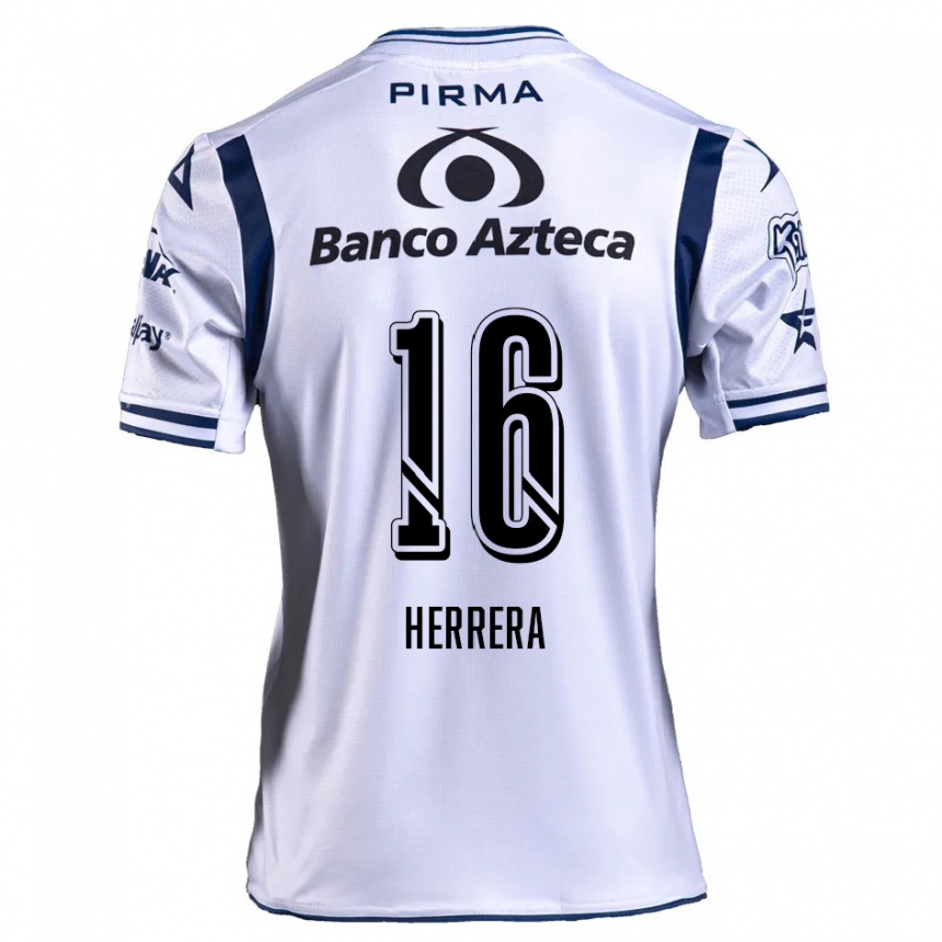 Enfant Football Maillot Alberto Herrera #16 Blanc Bleu Marine Tenues Domicile 2024/25