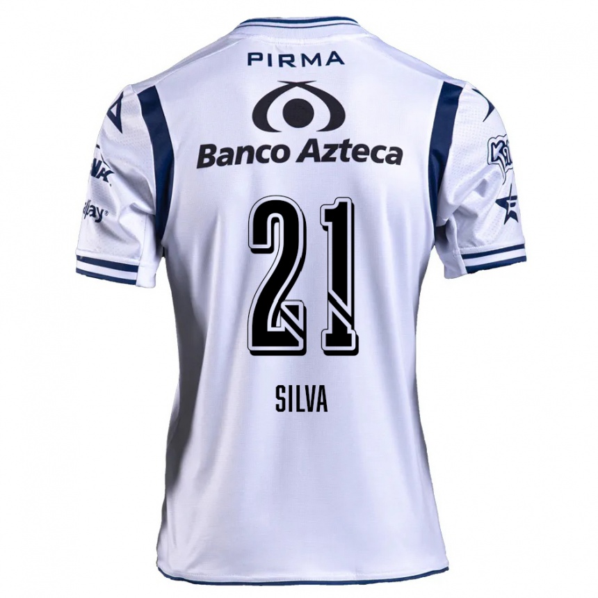 Enfant Football Maillot Gastón Silva #21 Blanc Bleu Marine Tenues Domicile 2024/25