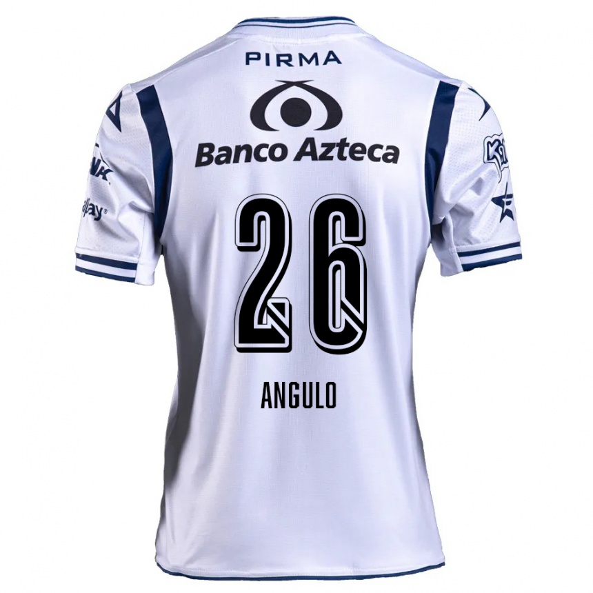 Enfant Football Maillot Brayan Angulo #26 Blanc Bleu Marine Tenues Domicile 2024/25