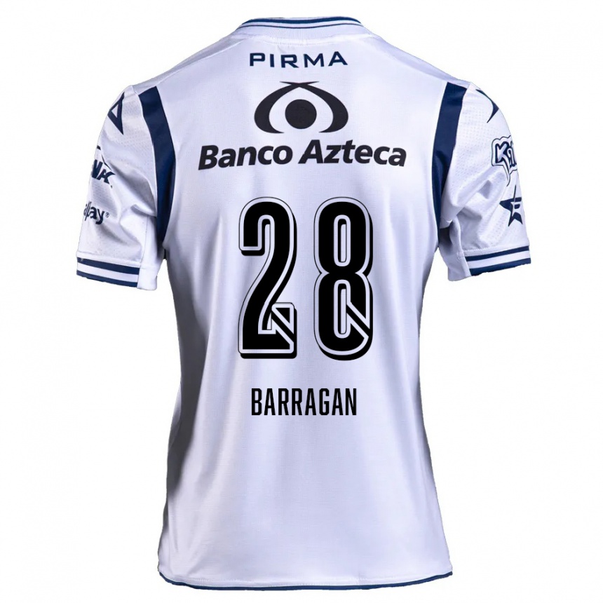 Enfant Football Maillot Martín Barragán #28 Blanc Bleu Marine Tenues Domicile 2024/25