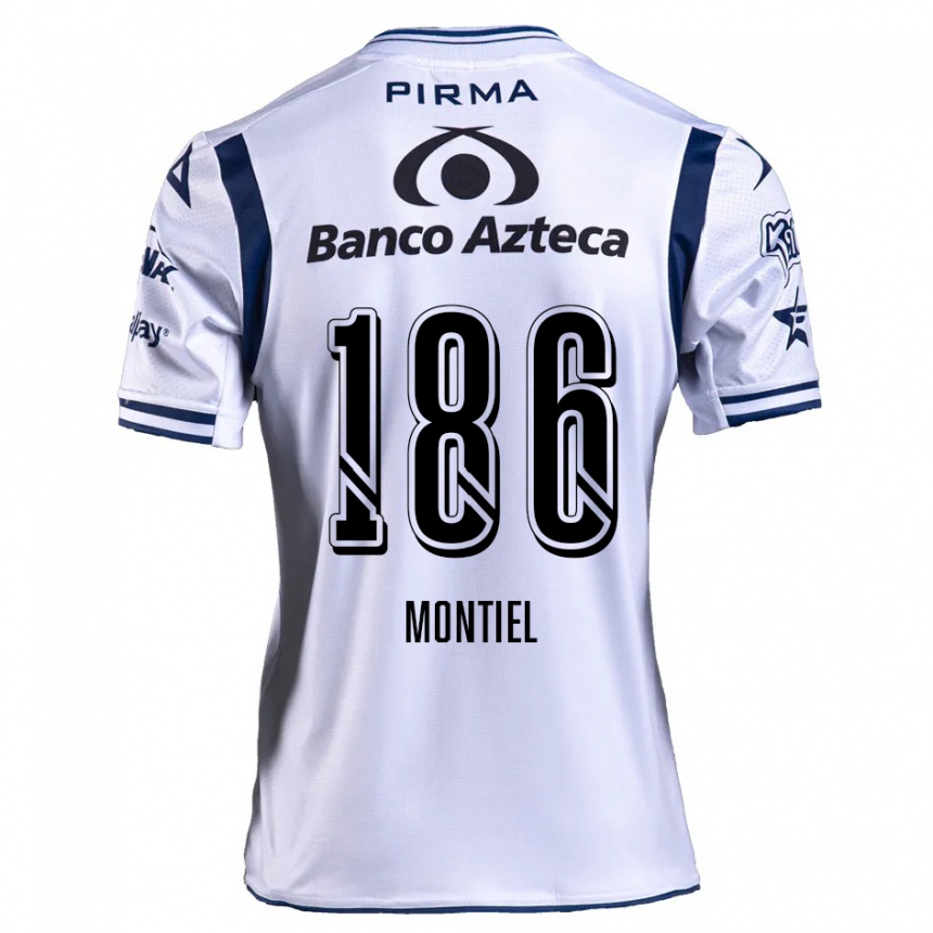 Enfant Football Maillot Santiago Montiel #186 Blanc Bleu Marine Tenues Domicile 2024/25