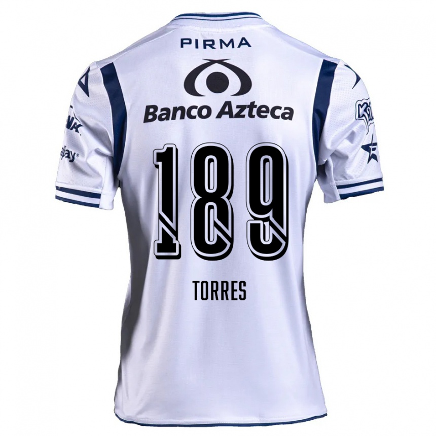 Enfant Football Maillot Dylan Torres #189 Blanc Bleu Marine Tenues Domicile 2024/25