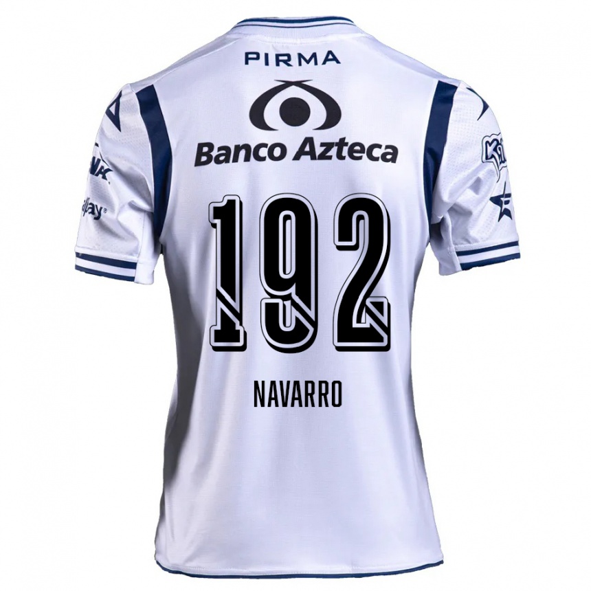 Enfant Football Maillot Eduardo Navarro #192 Blanc Bleu Marine Tenues Domicile 2024/25