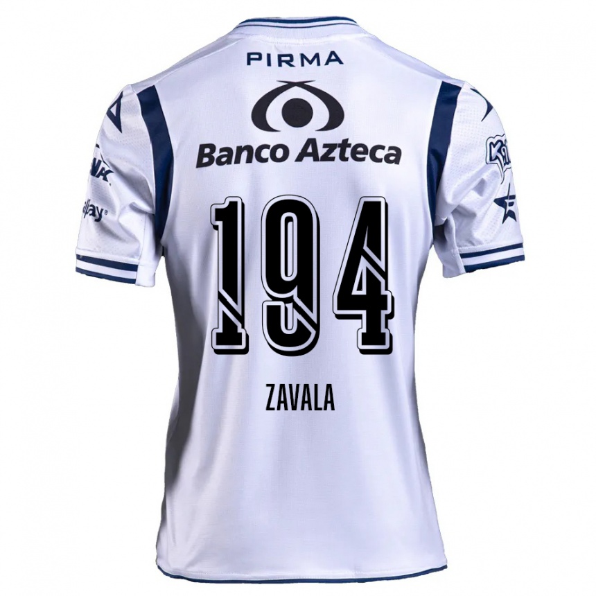 Enfant Football Maillot Arath Zavala #194 Blanc Bleu Marine Tenues Domicile 2024/25