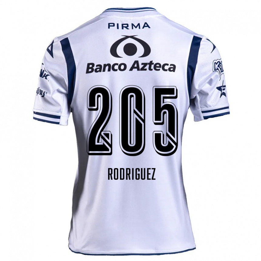 Enfant Football Maillot Alberto Rodríguez #205 Blanc Bleu Marine Tenues Domicile 2024/25