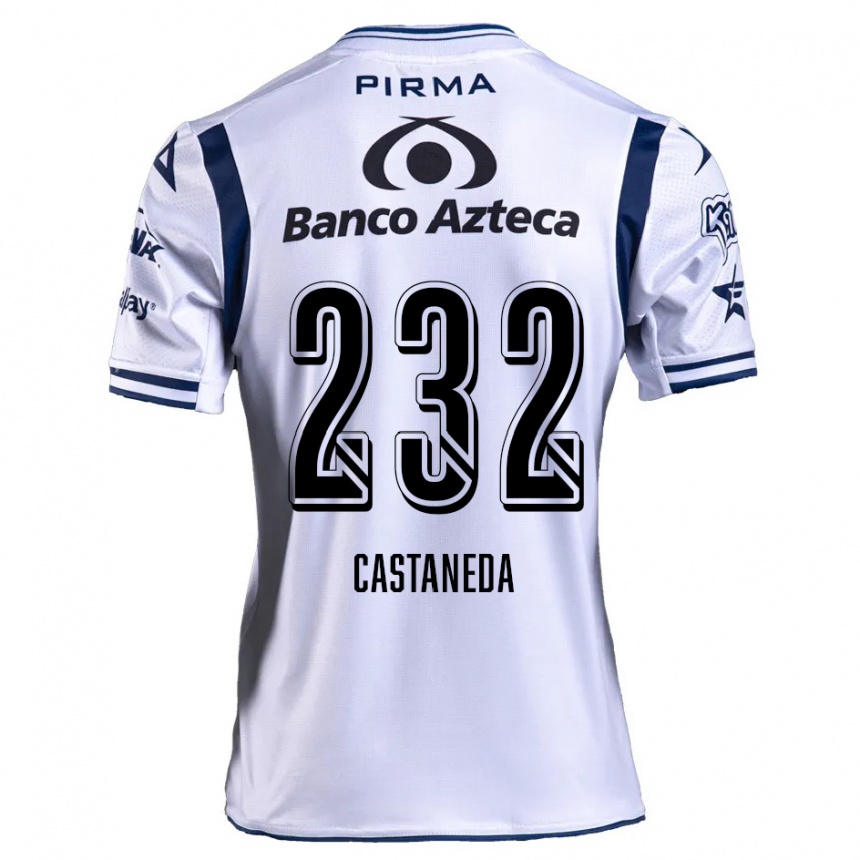 Enfant Football Maillot Ángel Castañeda #232 Blanc Bleu Marine Tenues Domicile 2024/25