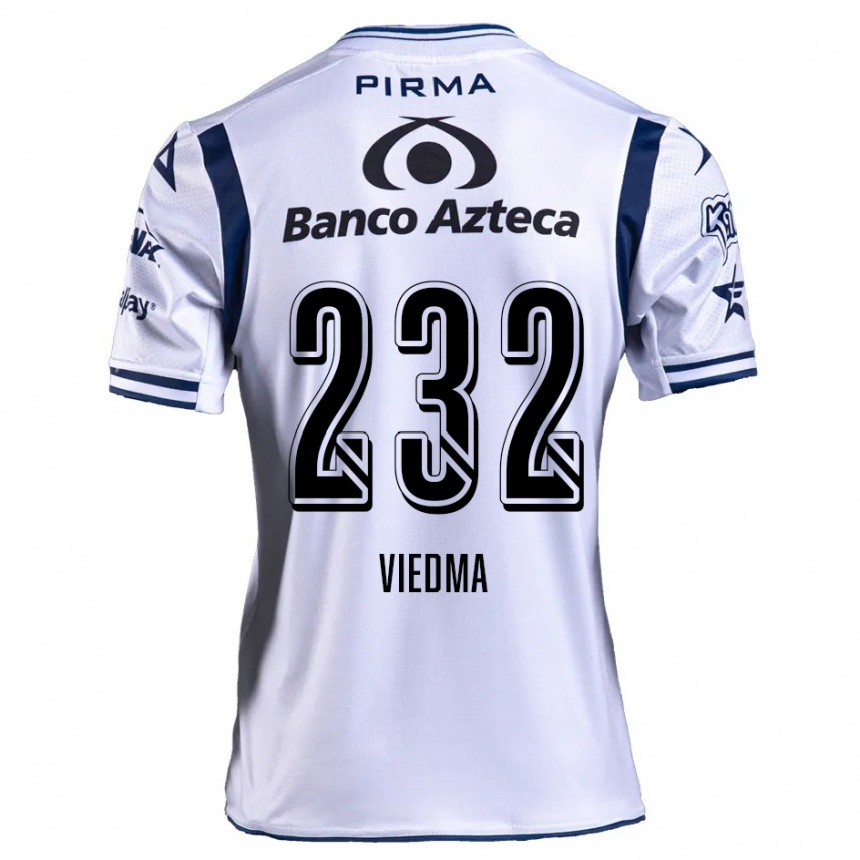 Enfant Football Maillot Alvar Viedma #232 Blanc Bleu Marine Tenues Domicile 2024/25