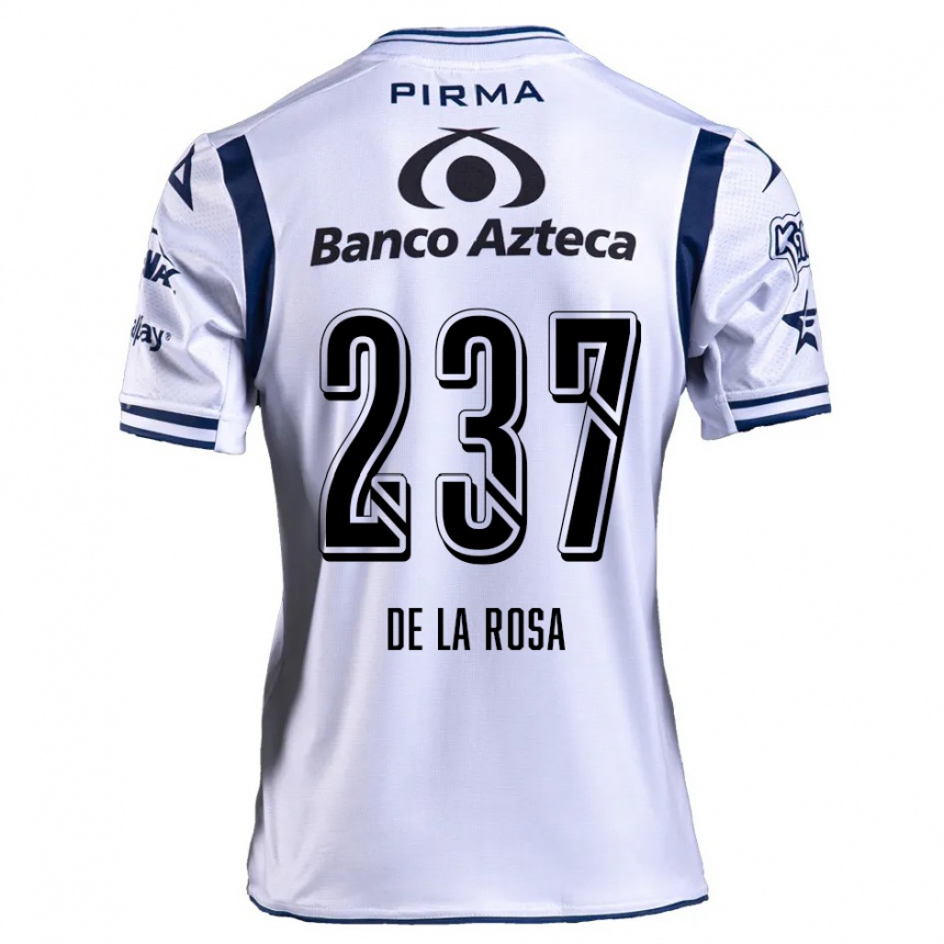 Enfant Football Maillot Álvaro De La Rosa #237 Blanc Bleu Marine Tenues Domicile 2024/25