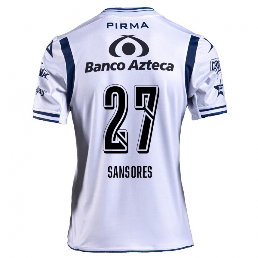 Enfant Football Maillot Miguel Sansores #27 Blanc Bleu Marine Tenues Domicile 2024/25