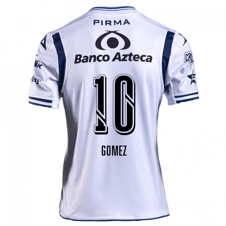 Enfant Football Maillot Savianna Gómez #10 Blanc Bleu Marine Tenues Domicile 2024/25