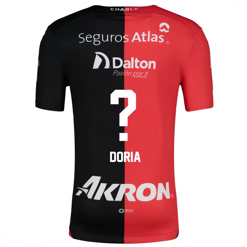 Enfant Football Maillot Matheus Dória #0 Rouge Noir Tenues Domicile 2024/25