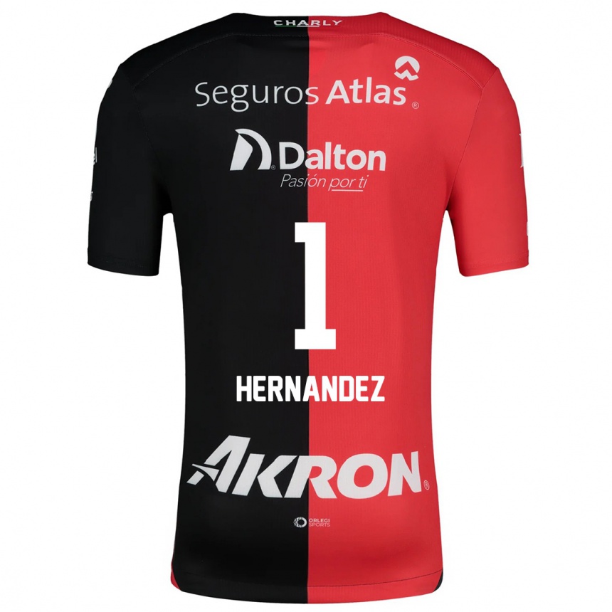 Enfant Football Maillot José Hernández #1 Rouge Noir Tenues Domicile 2024/25