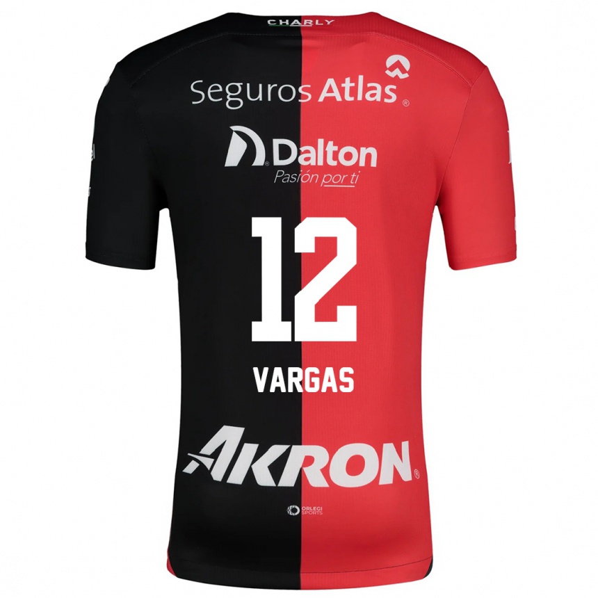 Enfant Football Maillot Camilo Vargas #12 Rouge Noir Tenues Domicile 2024/25