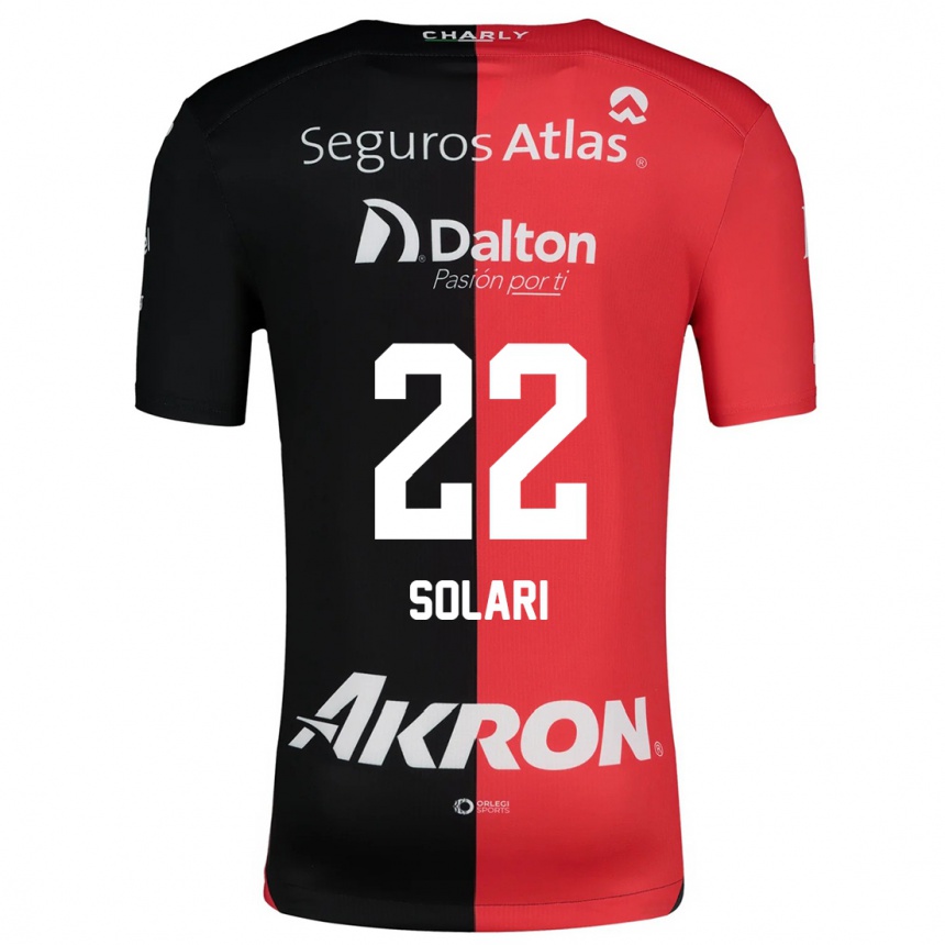 Enfant Football Maillot Augusto Solari #22 Rouge Noir Tenues Domicile 2024/25