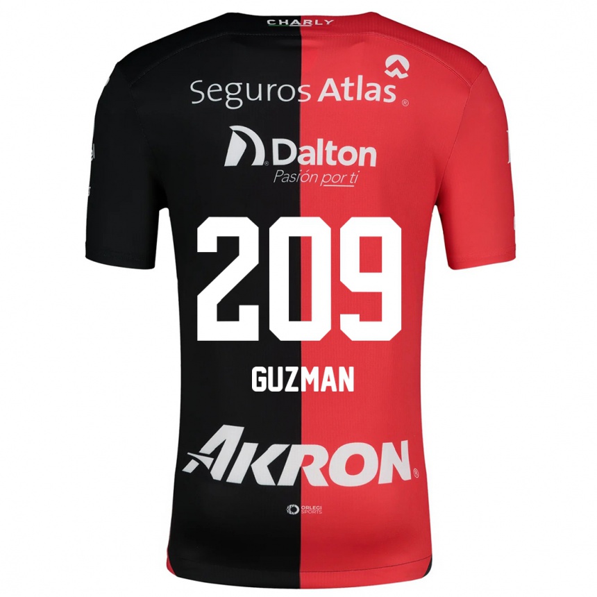 Enfant Football Maillot Jorge Guzmán #209 Rouge Noir Tenues Domicile 2024/25