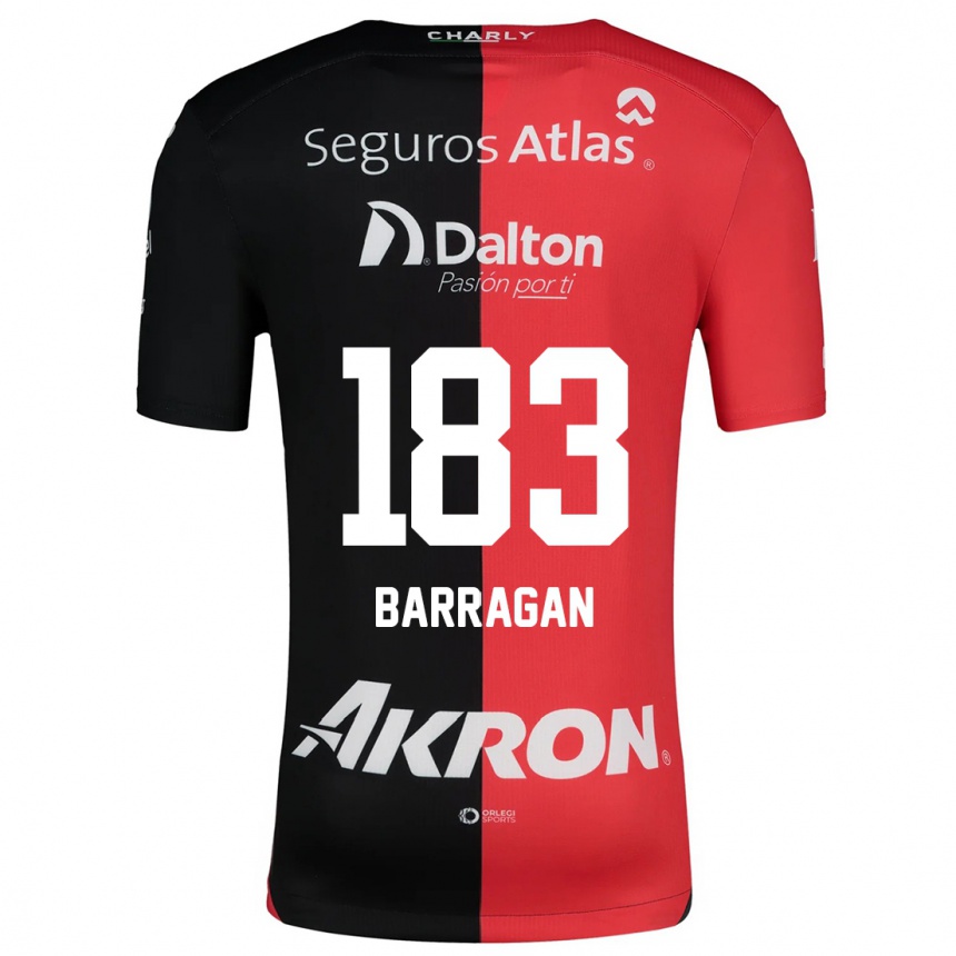 Enfant Football Maillot Roberto Barragán #183 Rouge Noir Tenues Domicile 2024/25