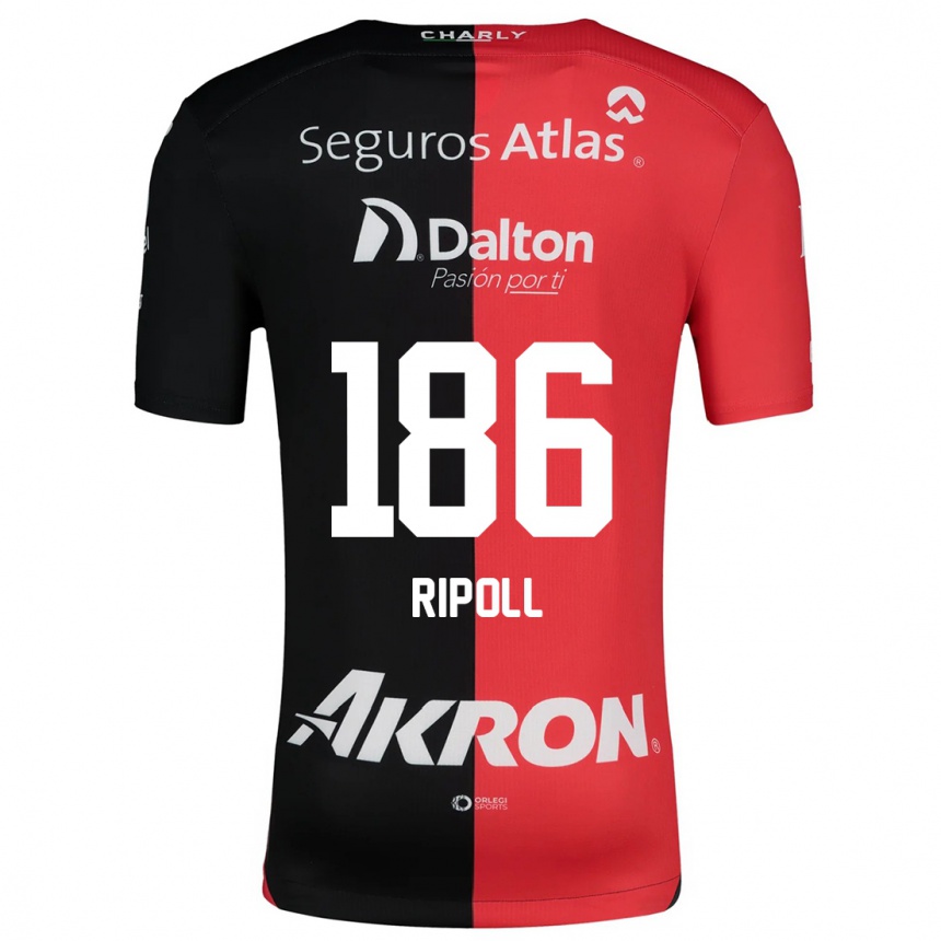 Enfant Football Maillot Alonso Ripoll #186 Rouge Noir Tenues Domicile 2024/25