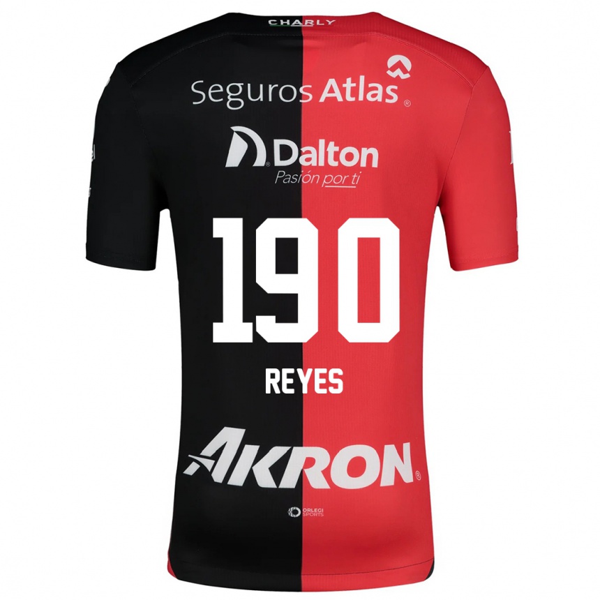 Enfant Football Maillot Óscar Reyes #190 Rouge Noir Tenues Domicile 2024/25