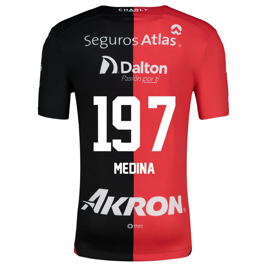 Enfant Football Maillot Héctor Medina #197 Rouge Noir Tenues Domicile 2024/25