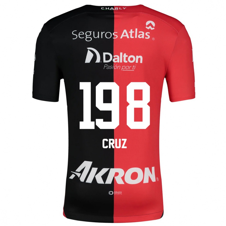 Enfant Football Maillot Carlos Cruz #198 Rouge Noir Tenues Domicile 2024/25