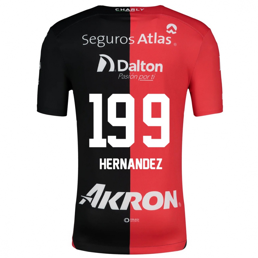 Enfant Football Maillot Sergio Hernández #199 Rouge Noir Tenues Domicile 2024/25