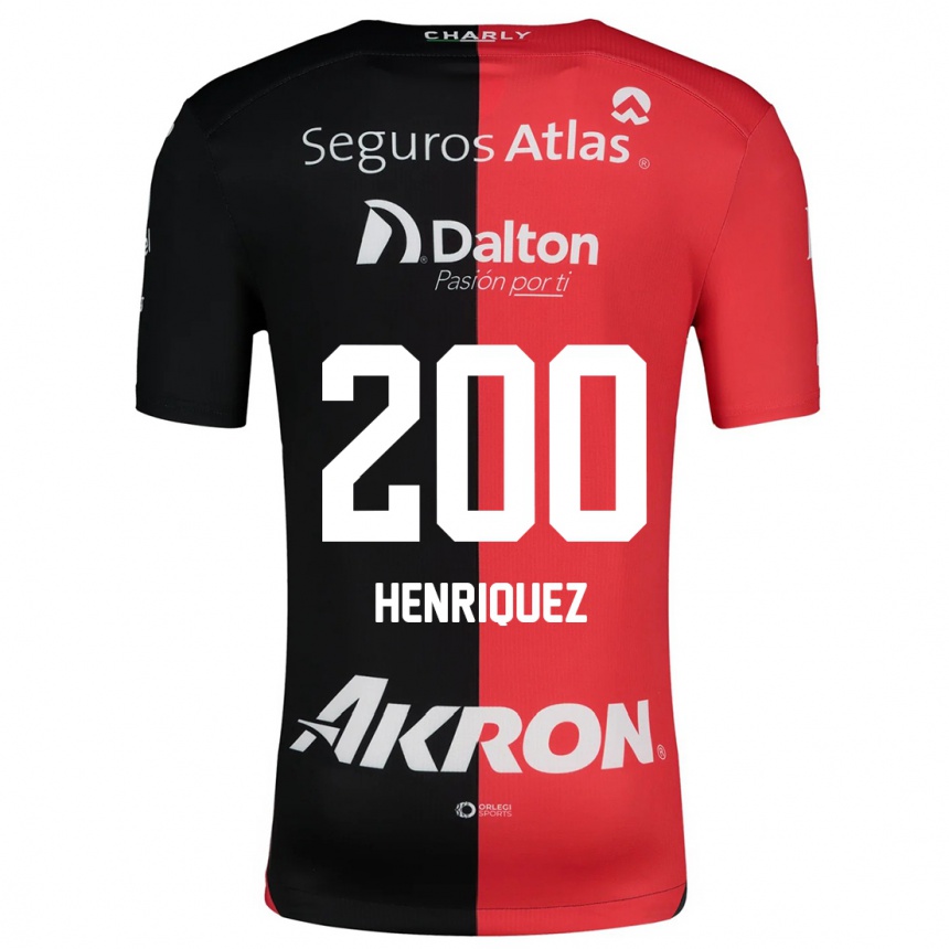 Enfant Football Maillot Carlos Henríquez #200 Rouge Noir Tenues Domicile 2024/25