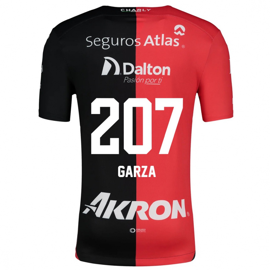 Enfant Football Maillot Rodolfo Garza #207 Rouge Noir Tenues Domicile 2024/25