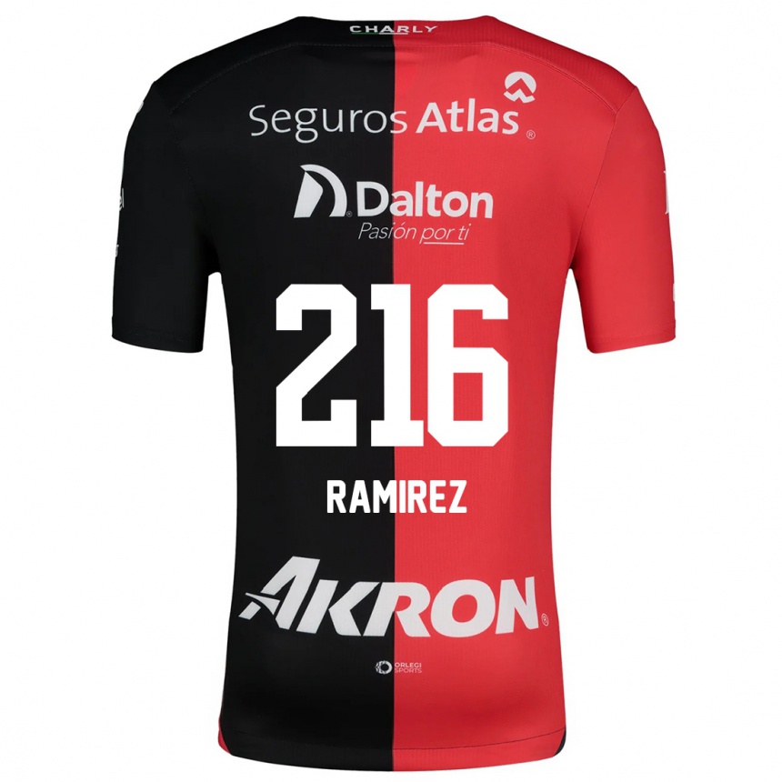 Enfant Football Maillot Paulo Ramírez #216 Rouge Noir Tenues Domicile 2024/25