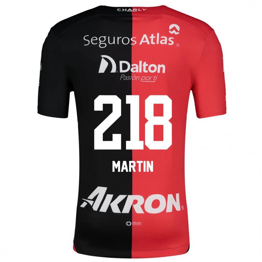 Enfant Football Maillot Jorge San Martín #218 Rouge Noir Tenues Domicile 2024/25