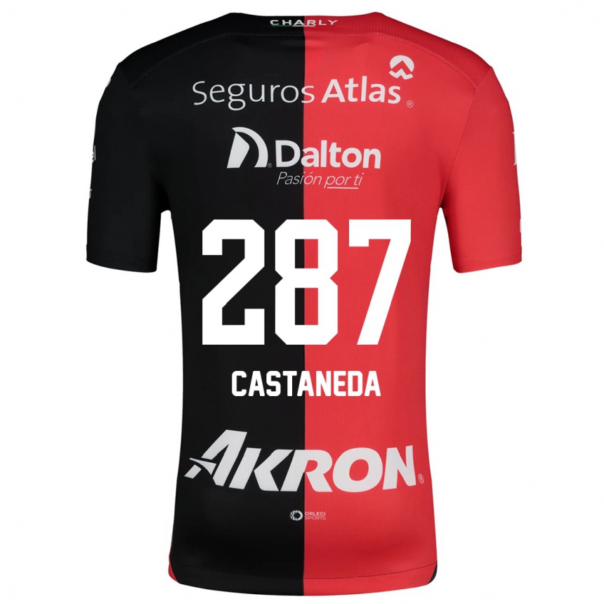 Enfant Football Maillot Mariano Castañeda #287 Rouge Noir Tenues Domicile 2024/25