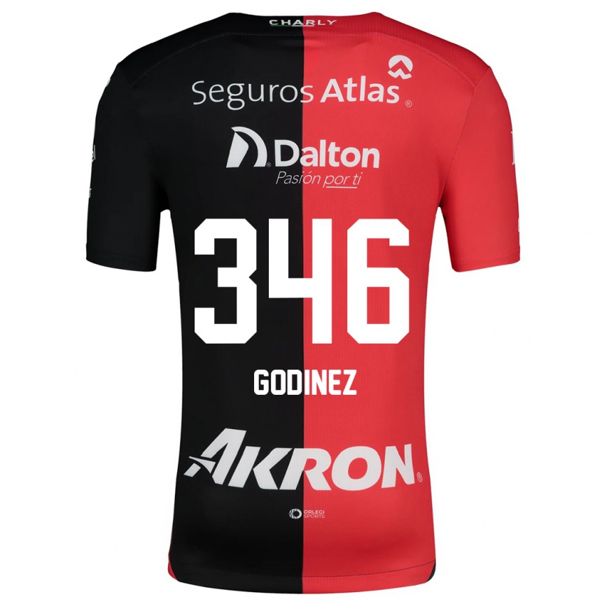 Enfant Football Maillot Olmo Godínez #346 Rouge Noir Tenues Domicile 2024/25