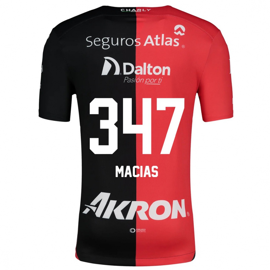 Enfant Football Maillot Ángel Macías #347 Rouge Noir Tenues Domicile 2024/25