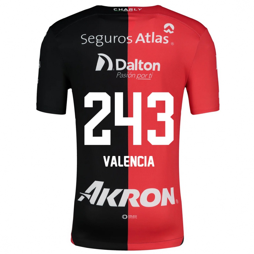 Enfant Football Maillot Luis Valencia #243 Rouge Noir Tenues Domicile 2024/25