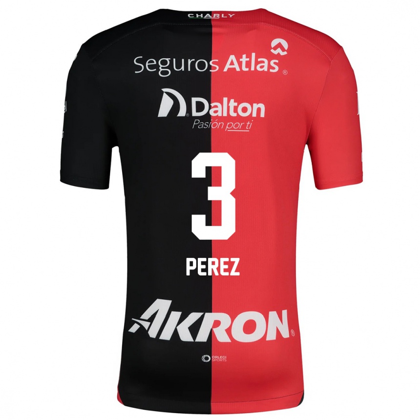 Enfant Football Maillot María Fernanda Pérez #3 Rouge Noir Tenues Domicile 2024/25