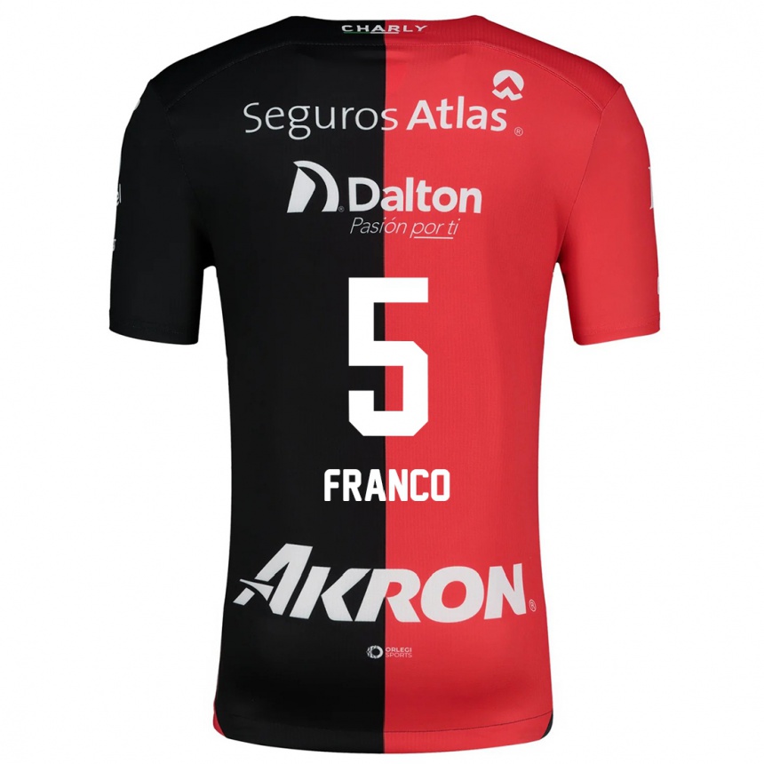 Enfant Football Maillot Alejandra Franco #5 Rouge Noir Tenues Domicile 2024/25